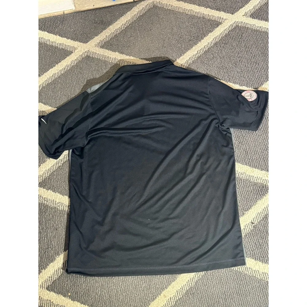 Nike Golf‎ Polo Shirt Mens XL Black Gray Colorblock Dri-FIT Performance Global